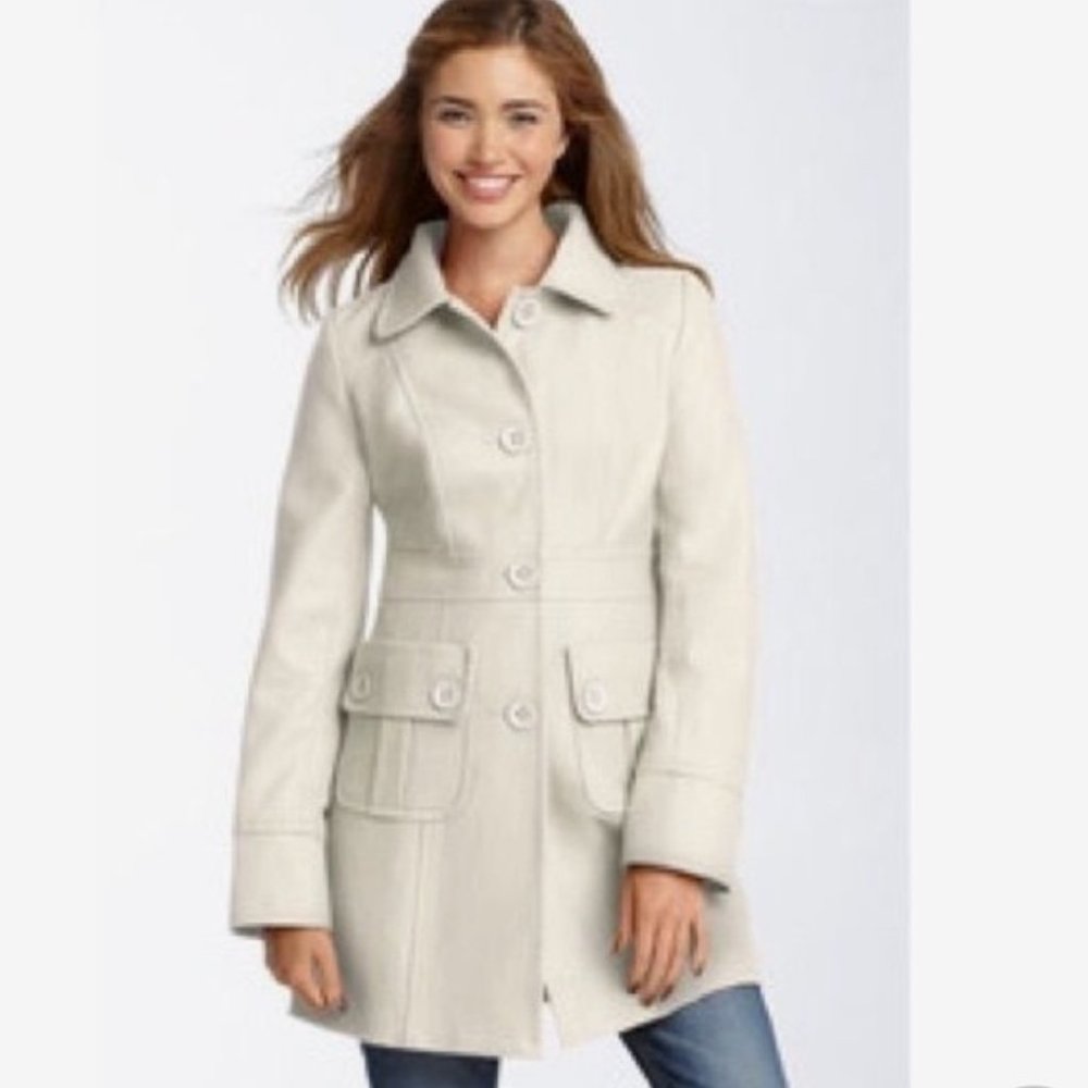 Tulle Peacoat in Cream